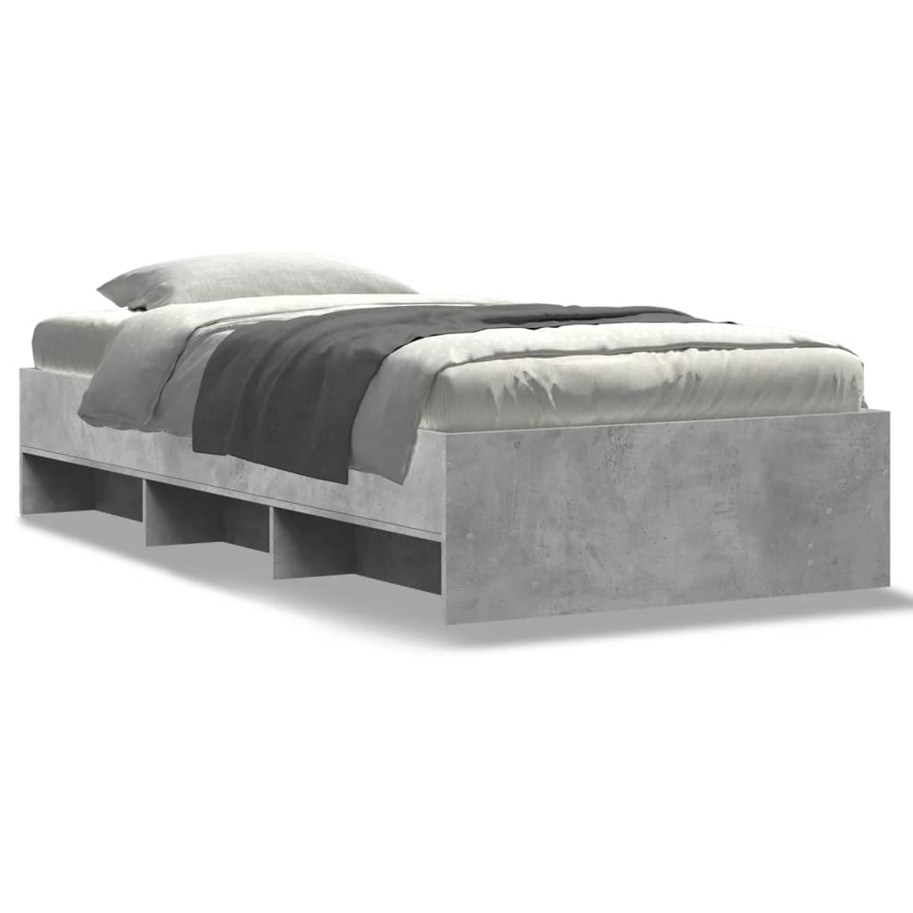 Bed Frame without Mattress Concrete Grey 90x200cm Engineered Wood
