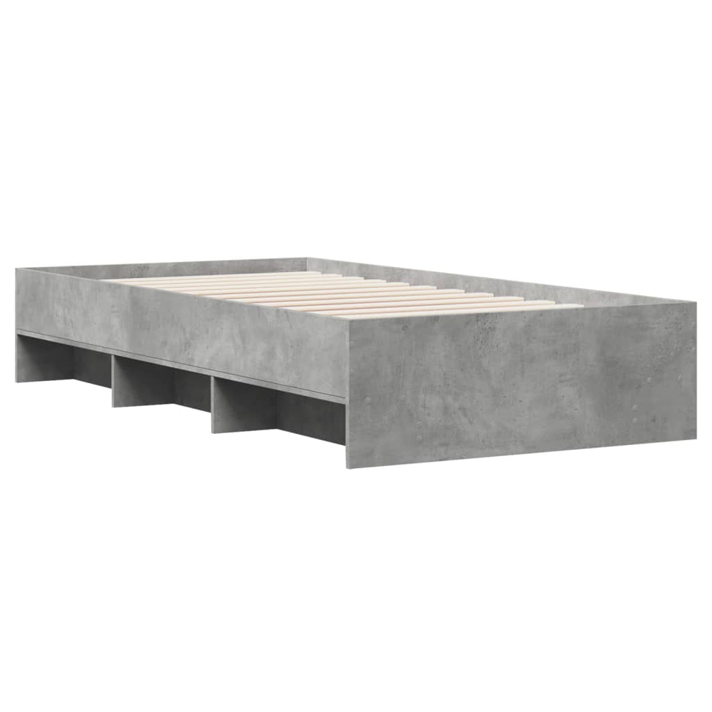 Bed Frame without Mattress Concrete Grey 90x200cm Engineered Wood