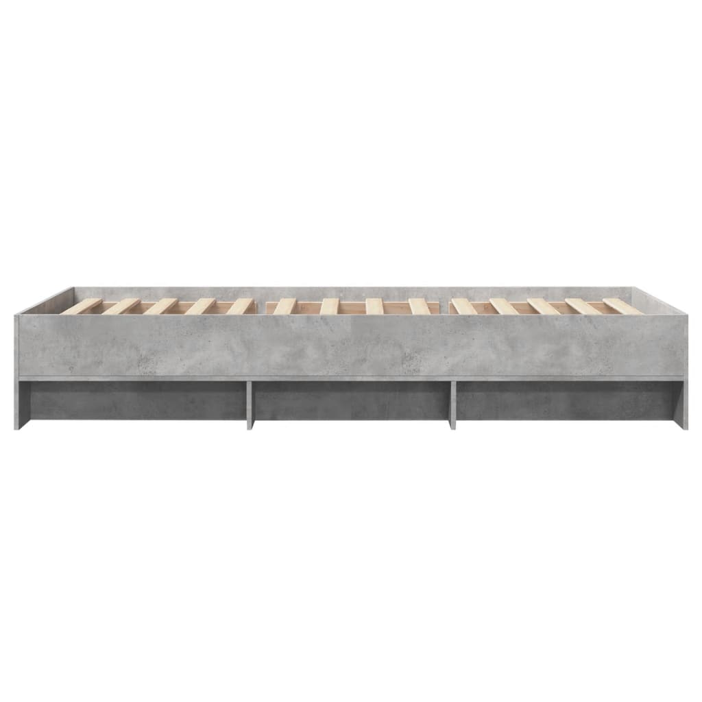 Bed Frame without Mattress Concrete Grey 90x200cm Engineered Wood