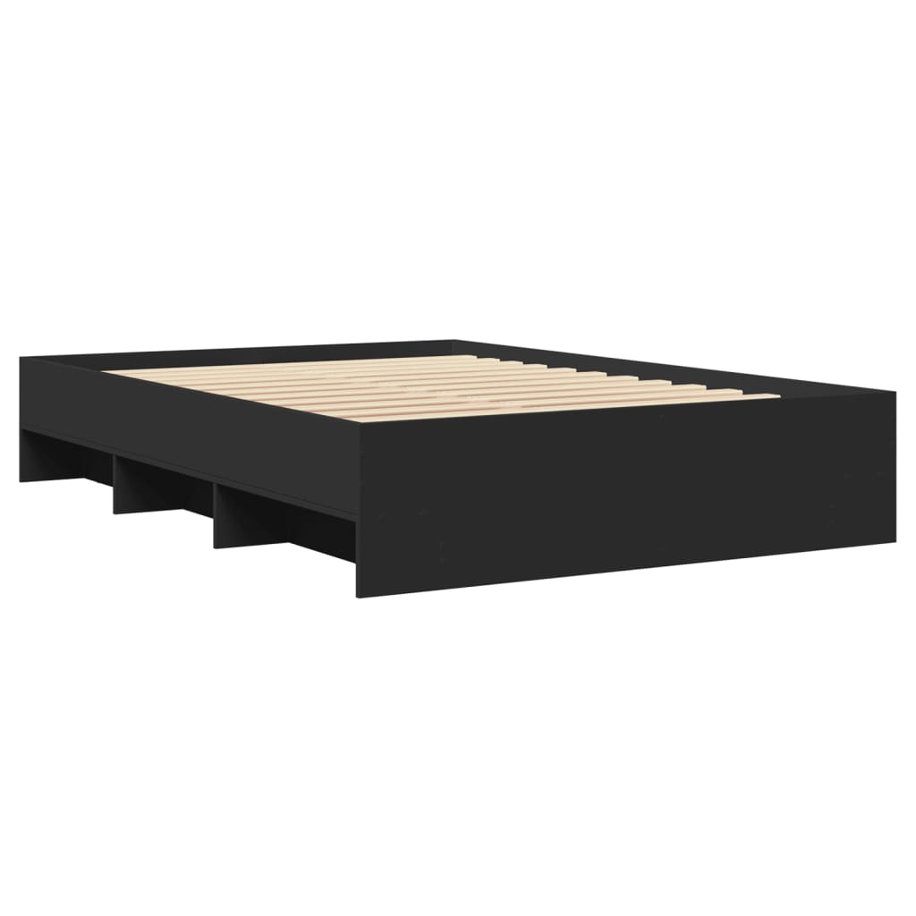 Bed Frame without Mattress Black 140x190 cm Engineered Wood