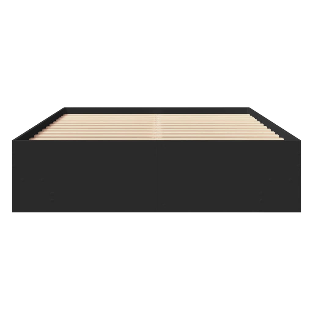Bed Frame without Mattress Black 140x190 cm Engineered Wood