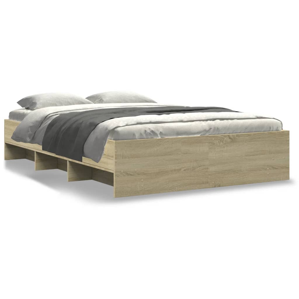 Bed Frame without Mattress Sonoma Oak 140x190 cm Engineered Wood