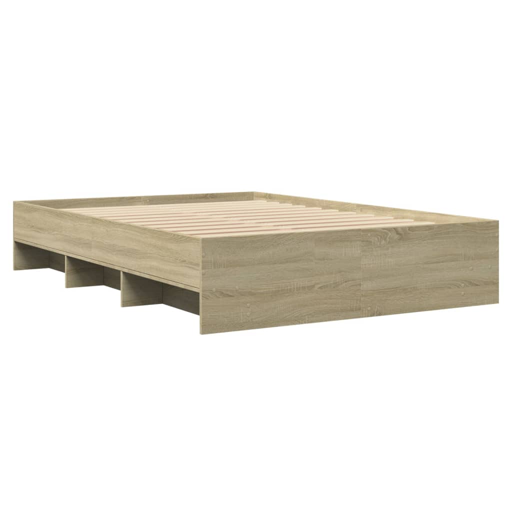 Bed Frame without Mattress Sonoma Oak 140x190 cm Engineered Wood