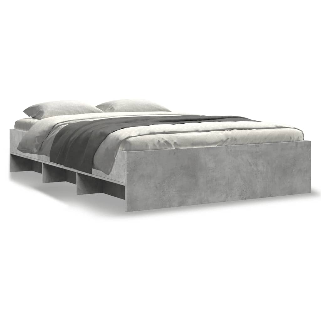Bed Frame without Mattress Concrete Grey 140x190cm Engineered Wood