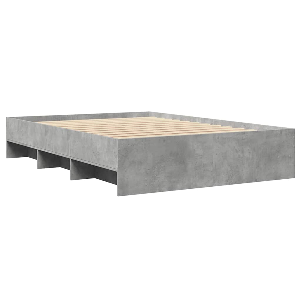 Bed Frame without Mattress Concrete Grey 140x190cm Engineered Wood