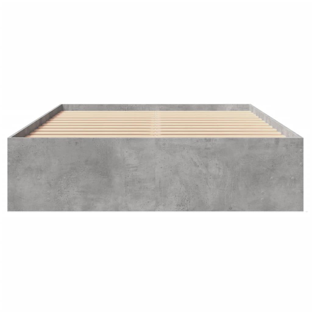 Bed Frame without Mattress Concrete Grey 140x190cm Engineered Wood