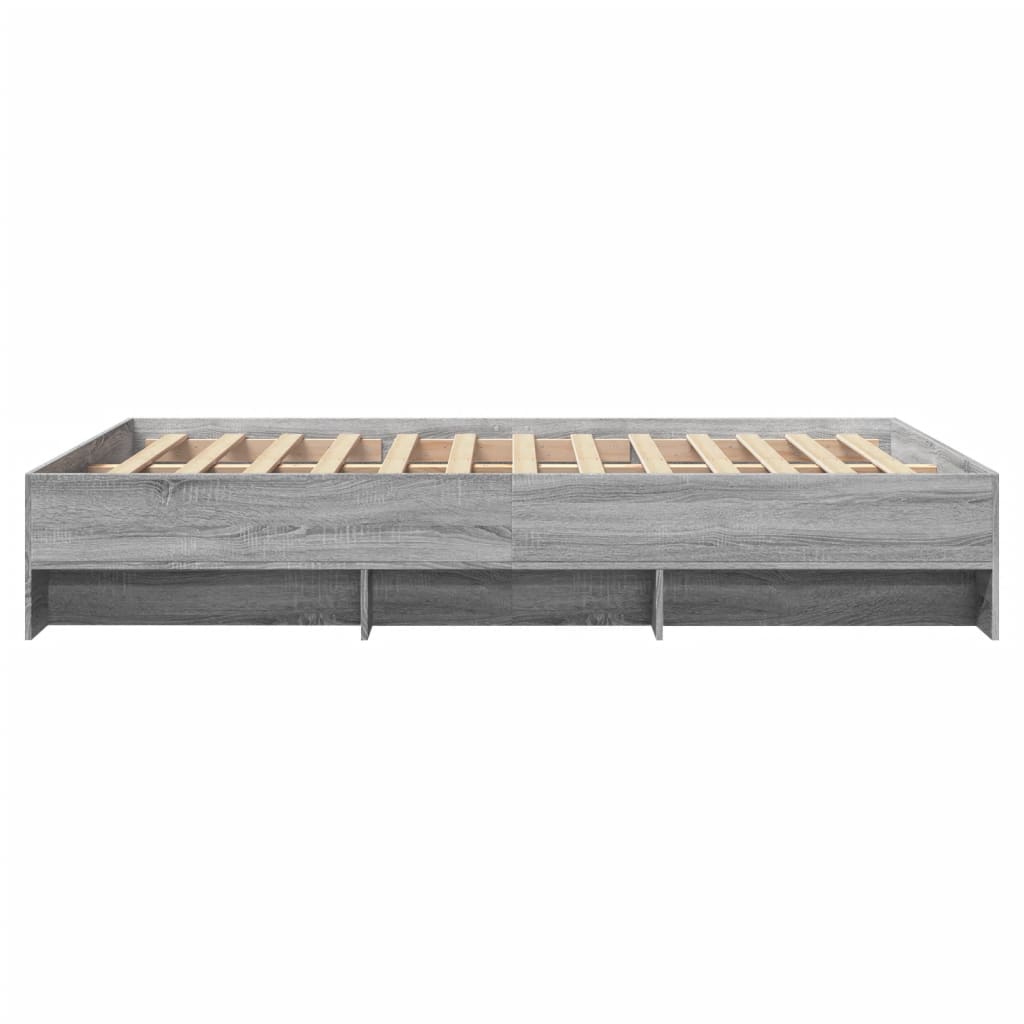 Bed Frame without Mattress Grey Sonoma 140x190 cm Engineered Wood