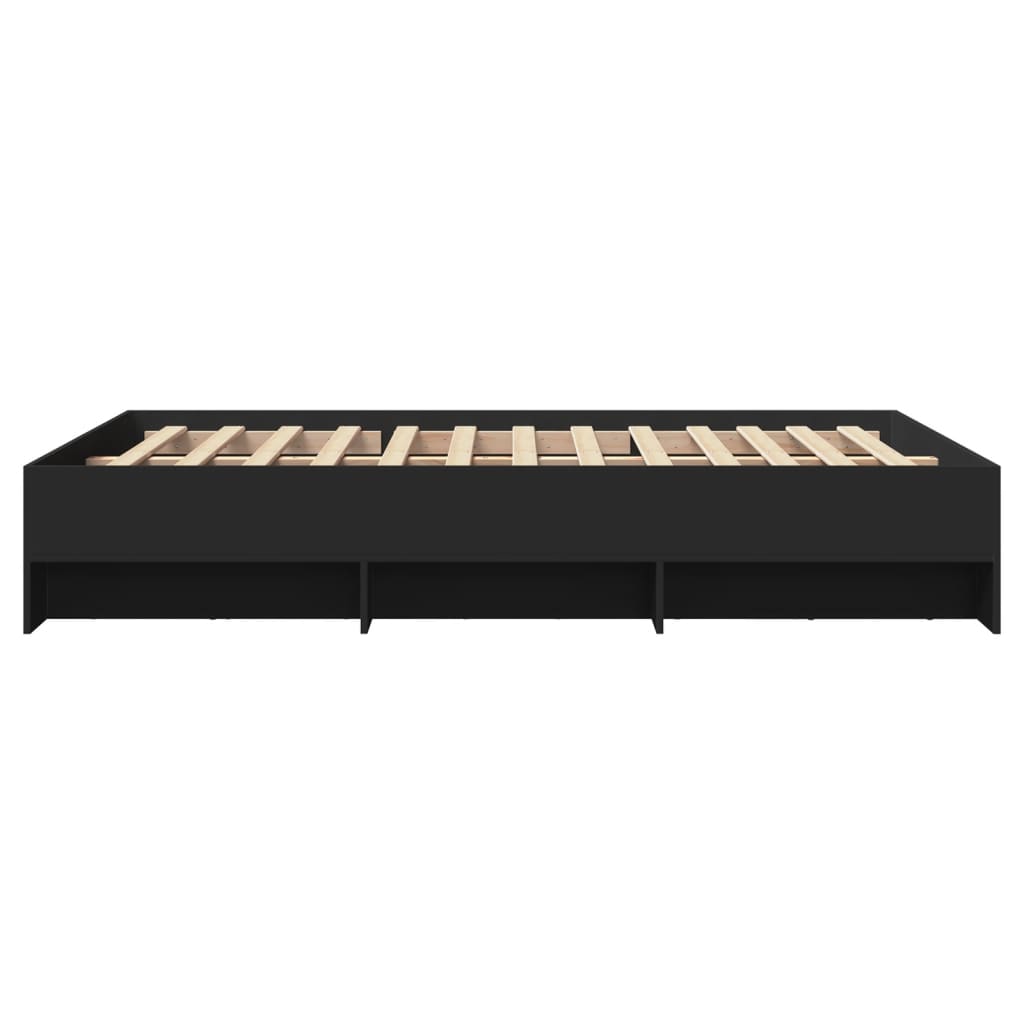 Bed Frame without Mattress Black 135x190 cm Double Engineered Wood