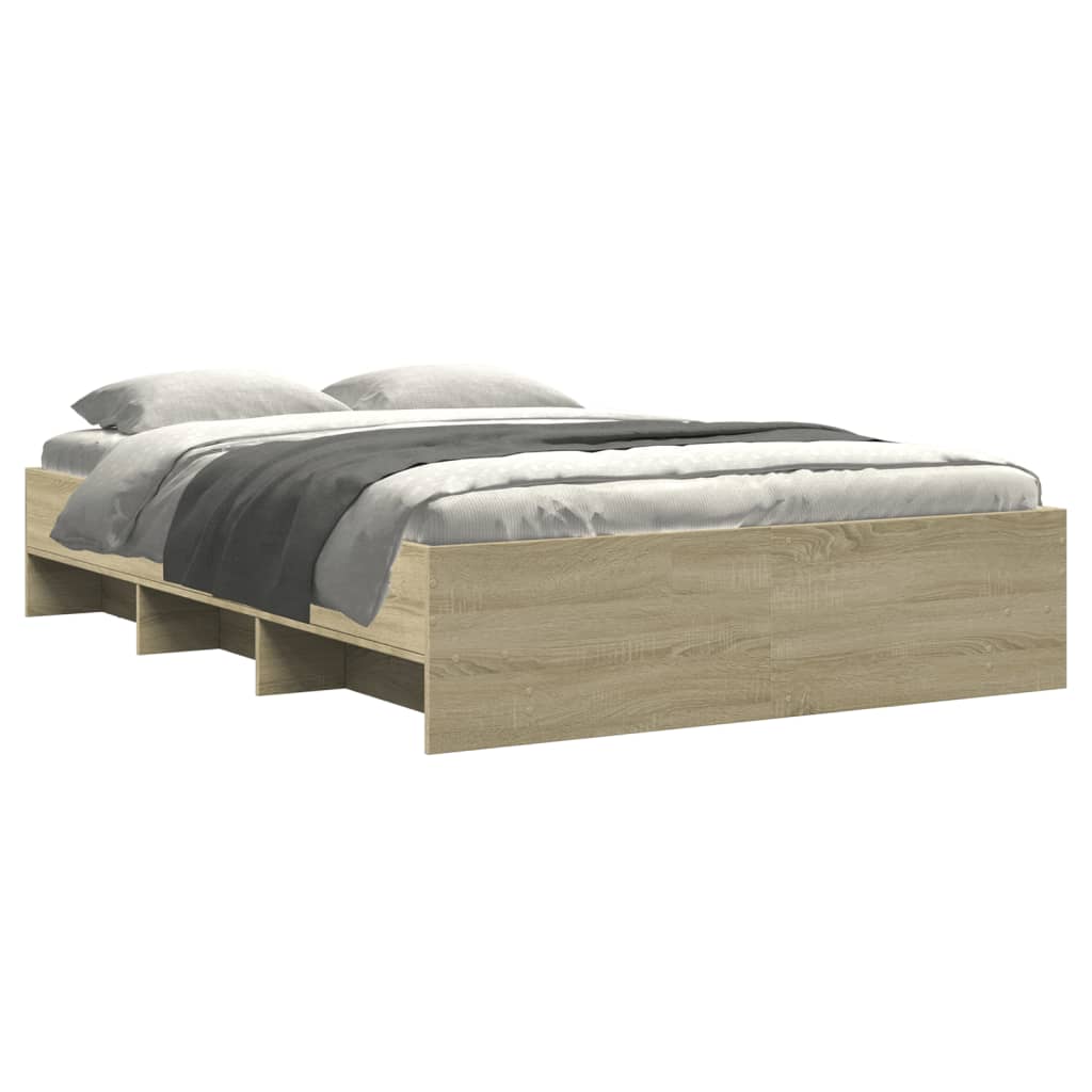 Bed Frame without Mattress Sonoma Oak 135x190 cm Double Engineered Wood
