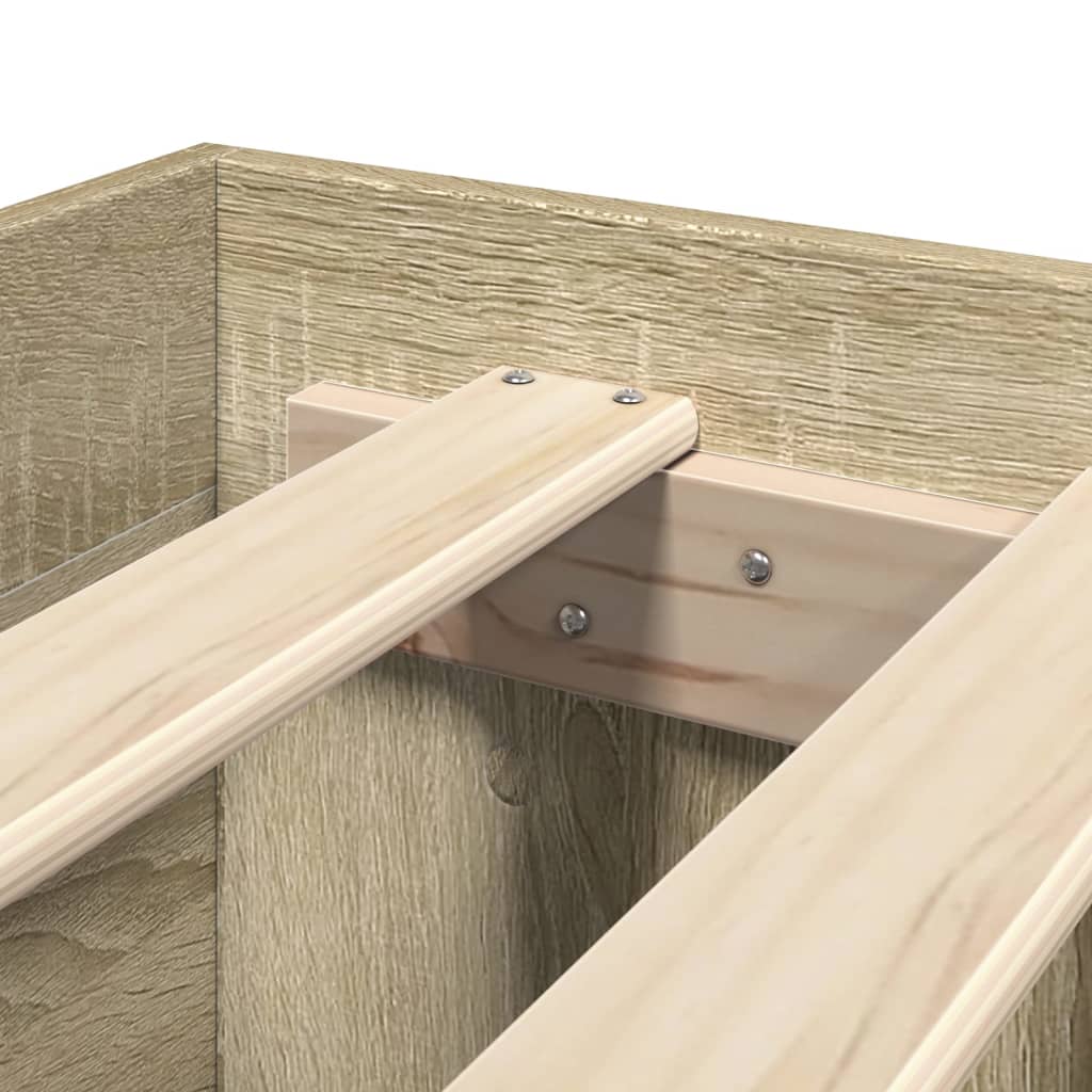 Bed Frame without Mattress Sonoma Oak 135x190 cm Double Engineered Wood