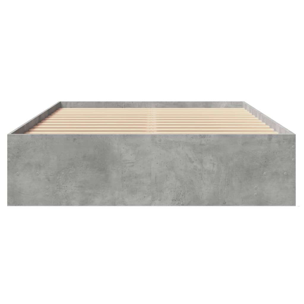 Bed Frame without Mattress Concrete Grey 135x190cm Engineered Wood
