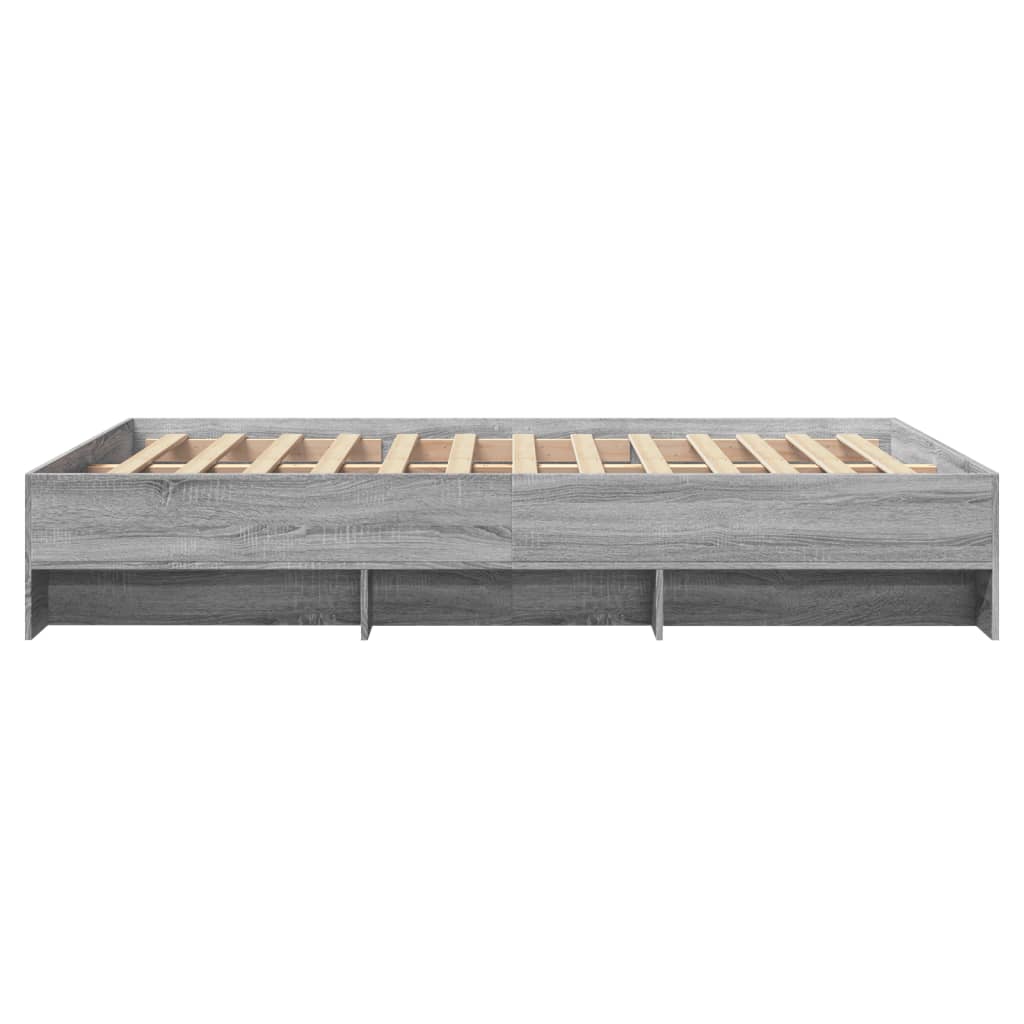 Bed Frame without Mattress Grey Sonoma 135x190 cm Double Engineered Wood