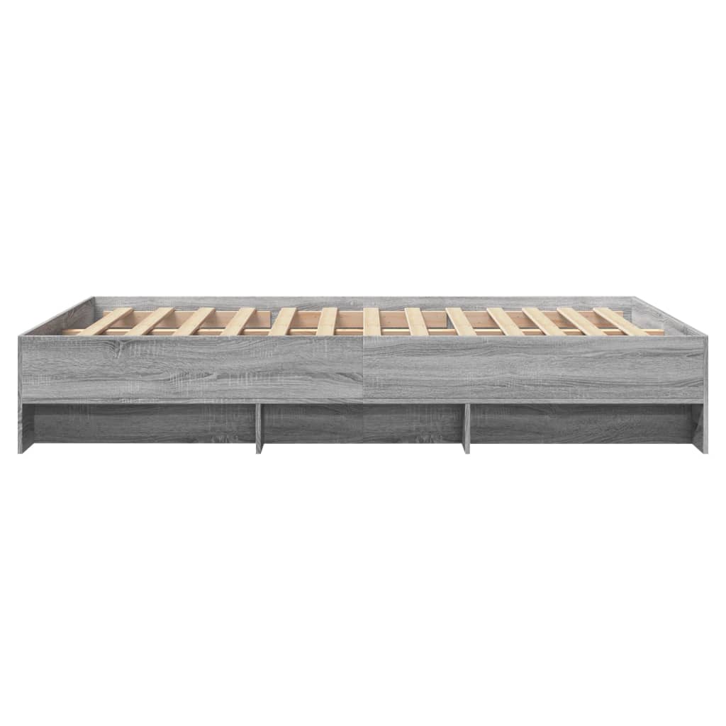 Bed Frame without Mattress Grey Sonoma 120x190 cm Small Double Engineered Wood