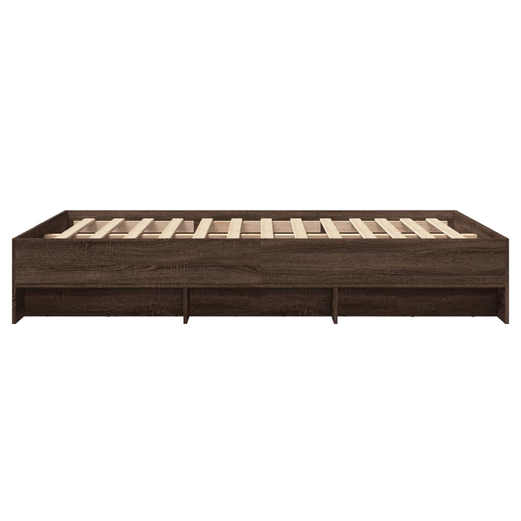 Bed Frame without Mattress Brown Oak 120x190 cm Small Double Engineered Wood