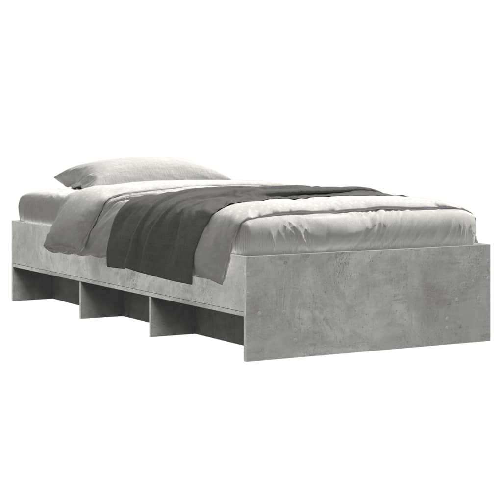 Bed Frame without Mattress Concrete Grey 90x190cm Engineered Wood