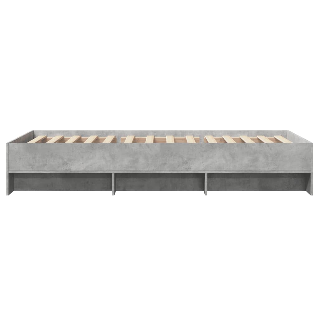 Bed Frame without Mattress Concrete Grey 90x190cm Engineered Wood