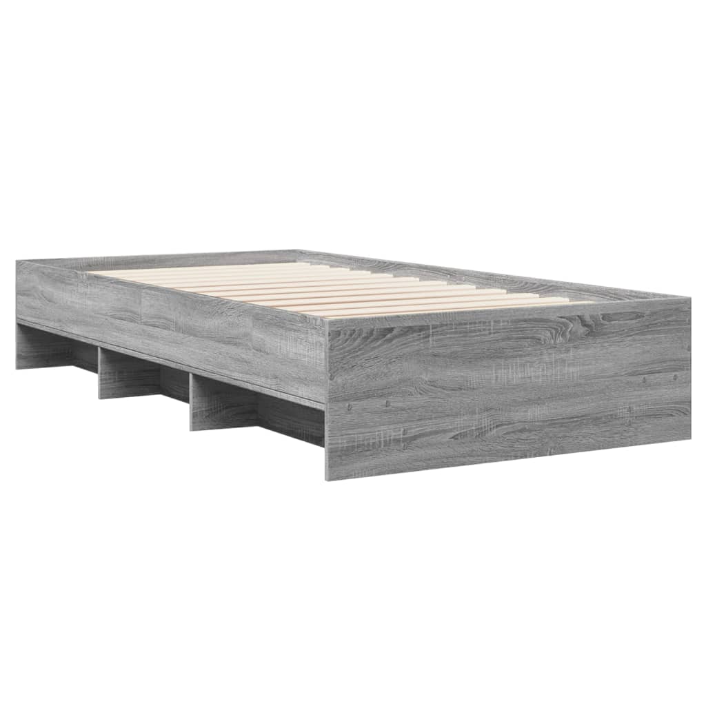 Bed Frame without Mattress Grey Sonoma 90x190 cm Single Engineered Wood