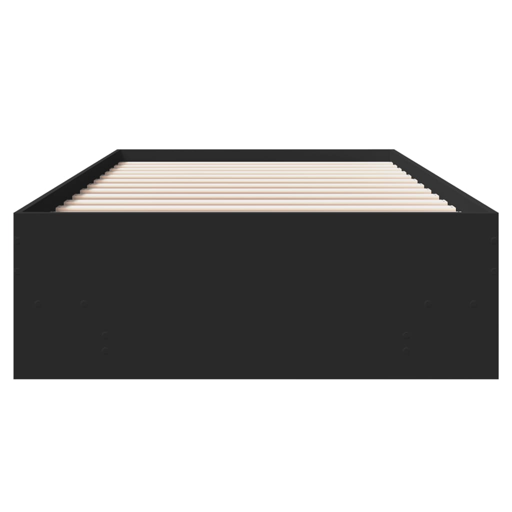 Bed Frame without Mattress Black 75x190 cm Small Single Engineered Wood