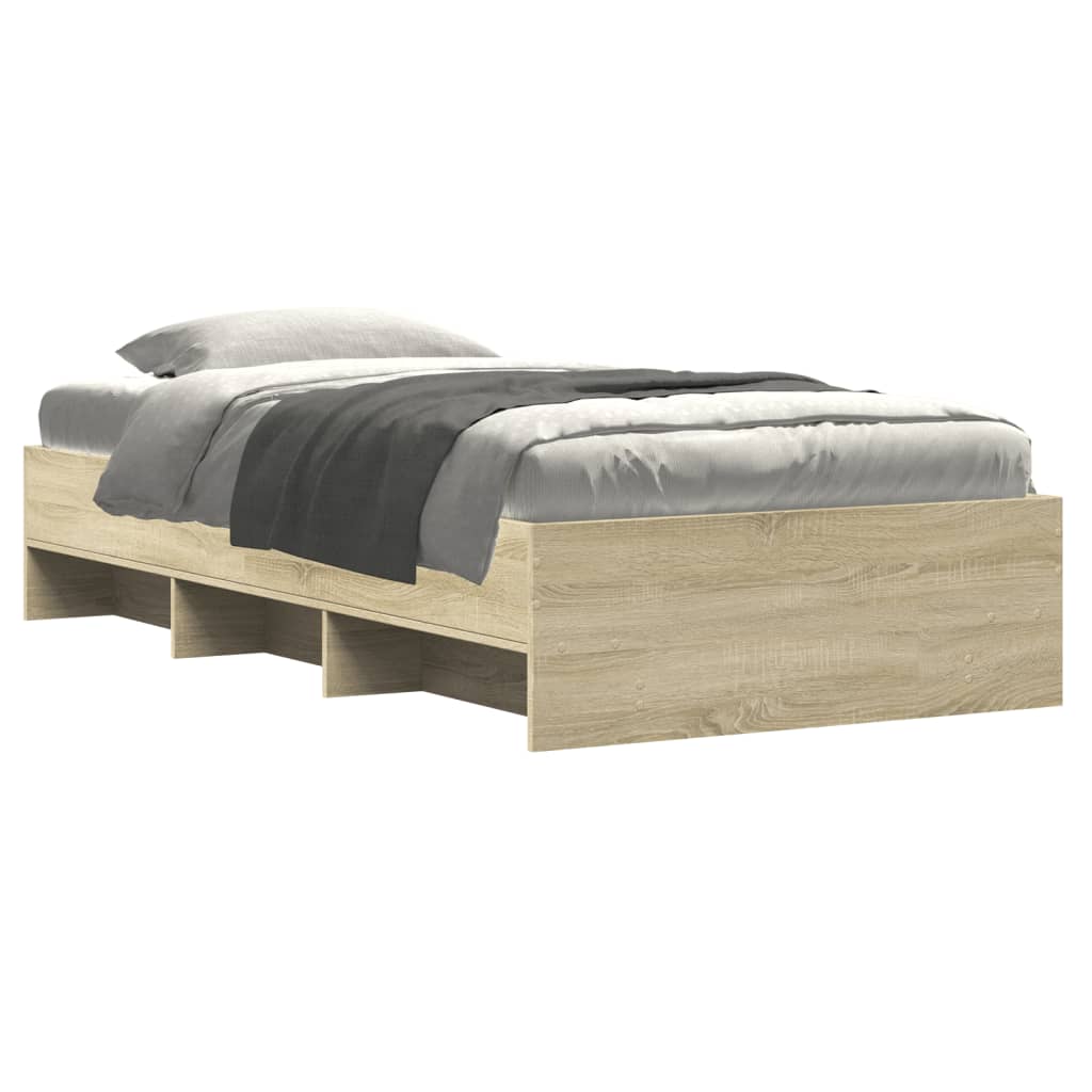 Bed Frame without Mattress Sonoma Oak 75x190 cm Small Single Engineered Wood