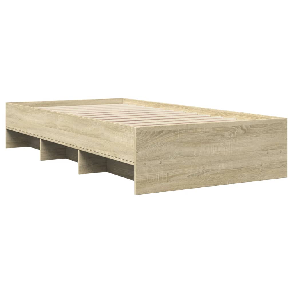 Bed Frame without Mattress Sonoma Oak 75x190 cm Small Single Engineered Wood