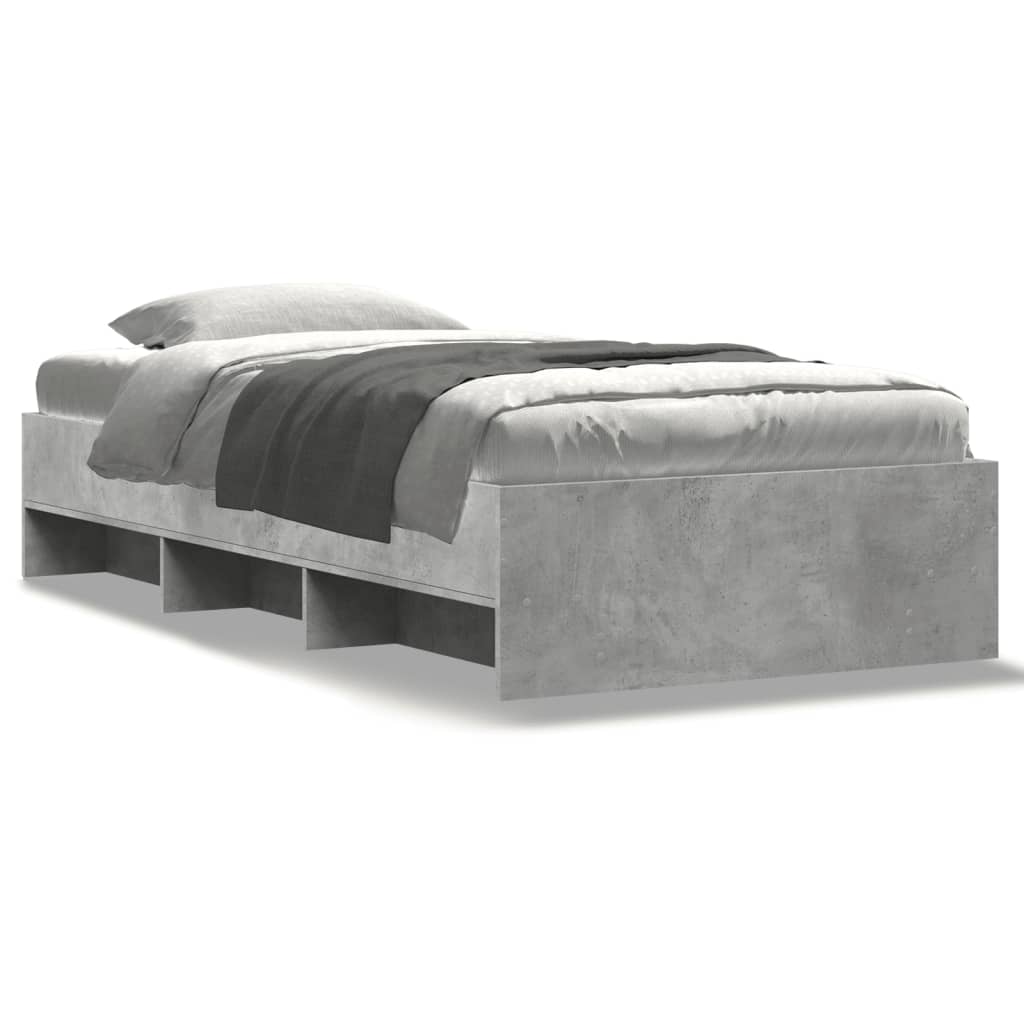 Bed Frame without Mattress Concrete Grey 75x190cm Engineered Wood
