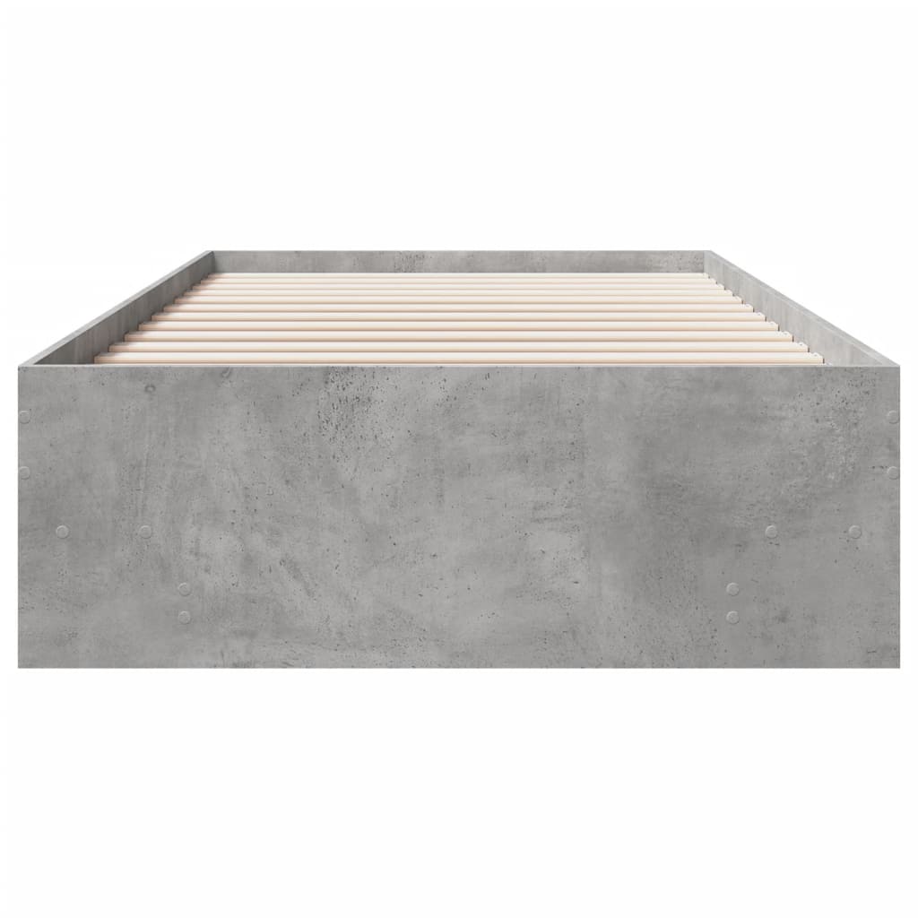 Bed Frame without Mattress Concrete Grey 75x190cm Engineered Wood