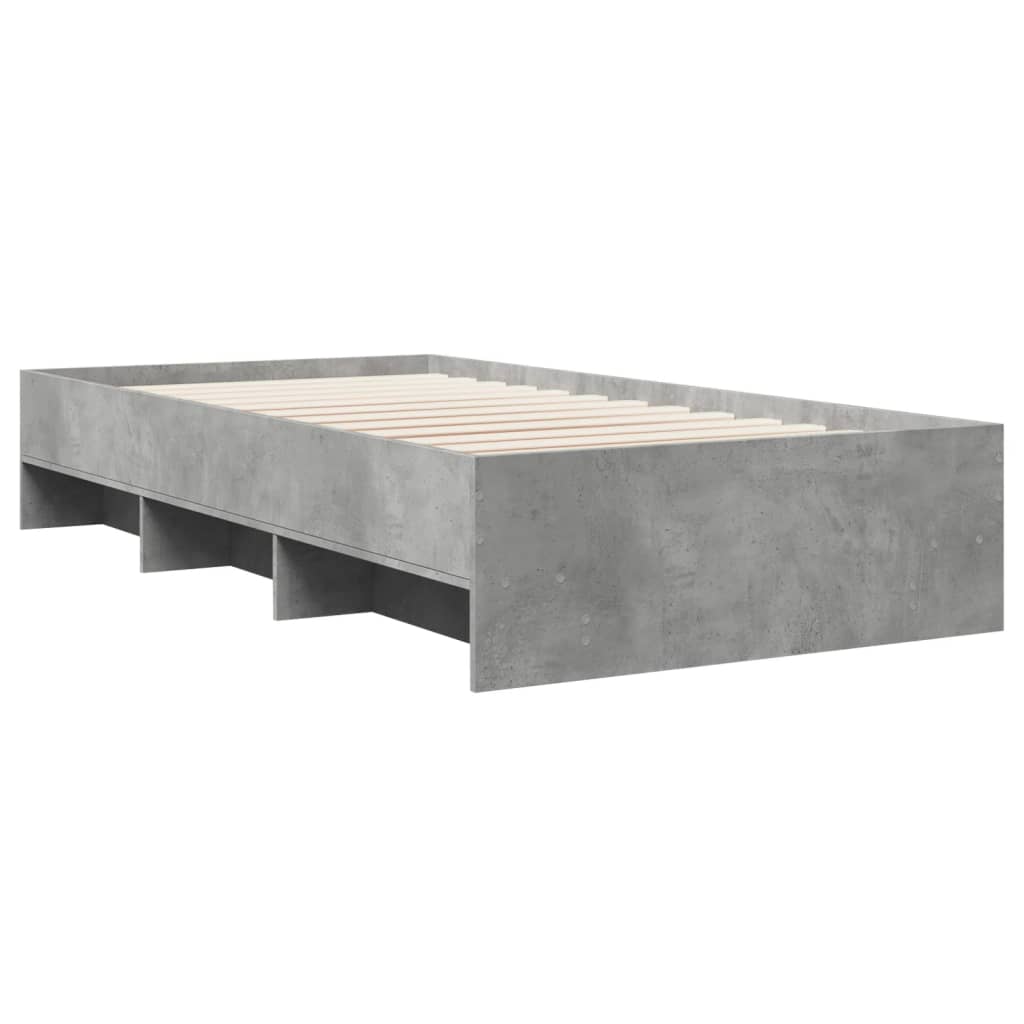 Bed Frame without Mattress Concrete Grey 75x190cm Engineered Wood