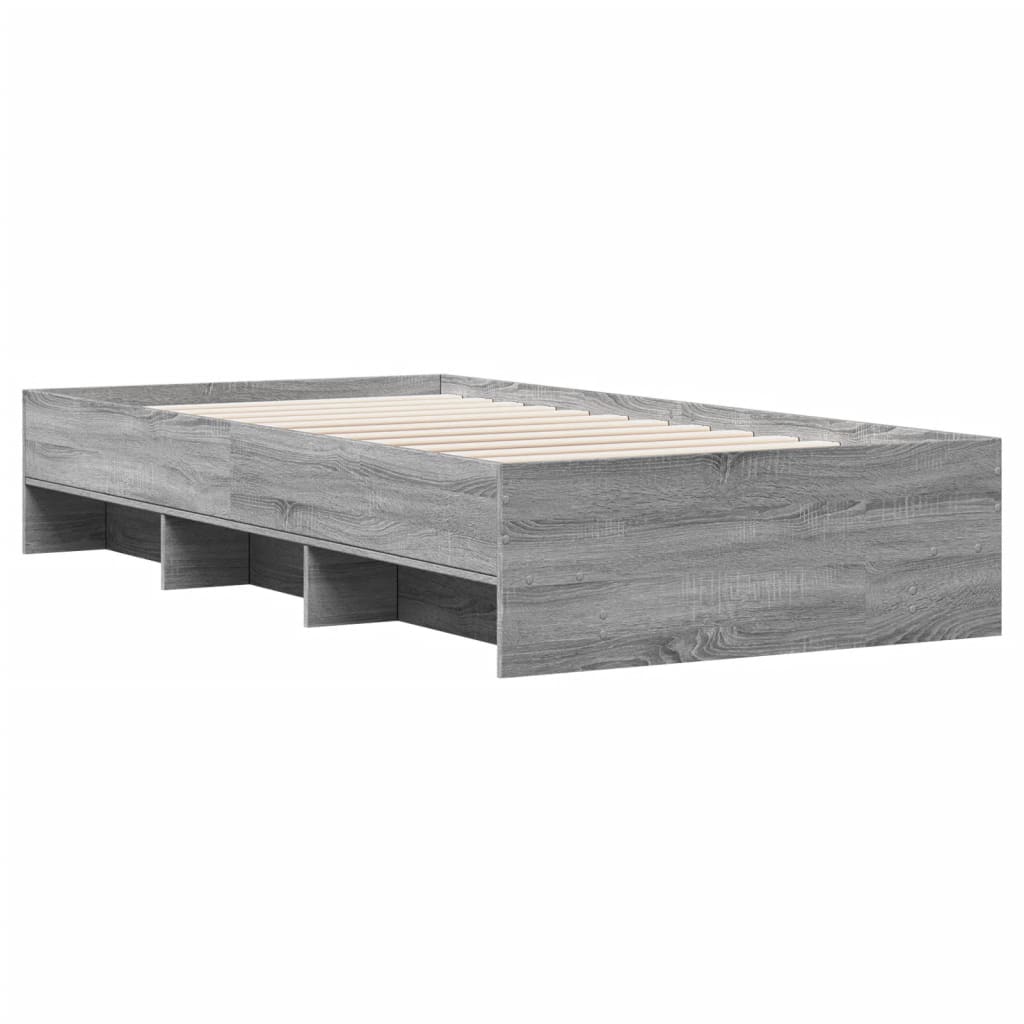 Bed Frame without Mattress Grey Sonoma 75x190 cm Small Single Engineered Wood