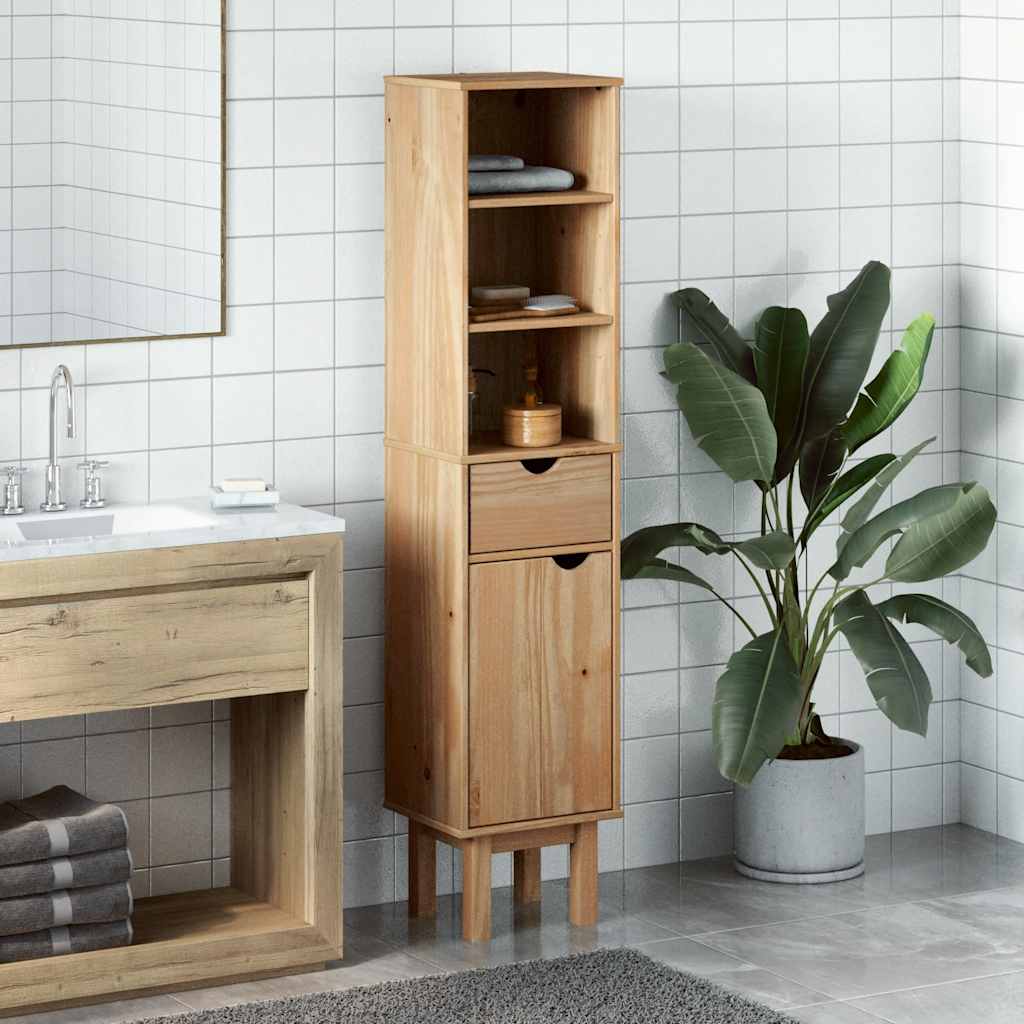 Bathroom Cabinet OTTA 35x30x159 cm Solid Wood Pine