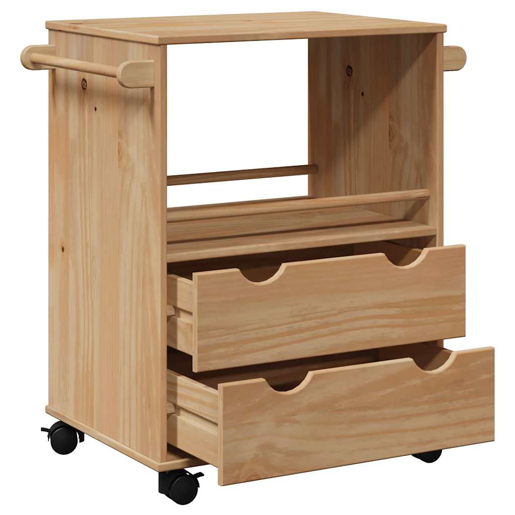 Kitchen Trolley OTTA 59x45x80 cm Solid Wood Pine