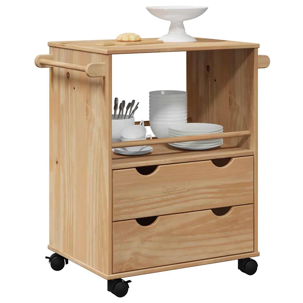 Kitchen Trolley OTTA 59x45x80 cm Solid Wood Pine