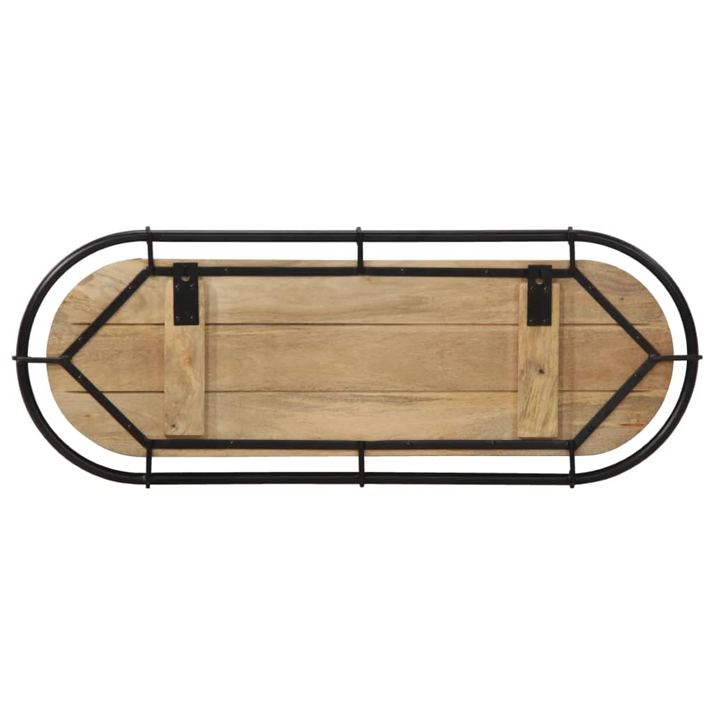 Wall-mounted Coat Rack with 5 Hooks Solid Wood Rough Mango