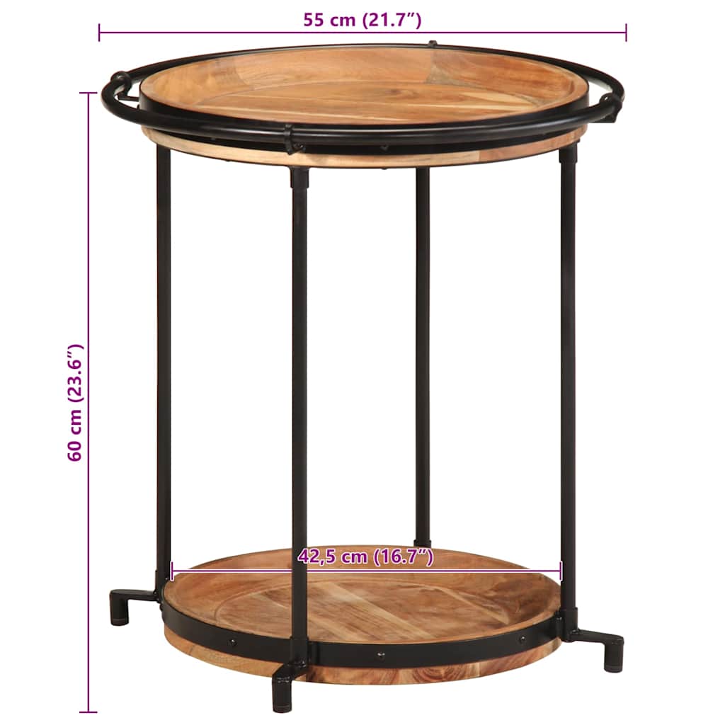 Side Table Ø55x60 cm Solid Wood Acacia