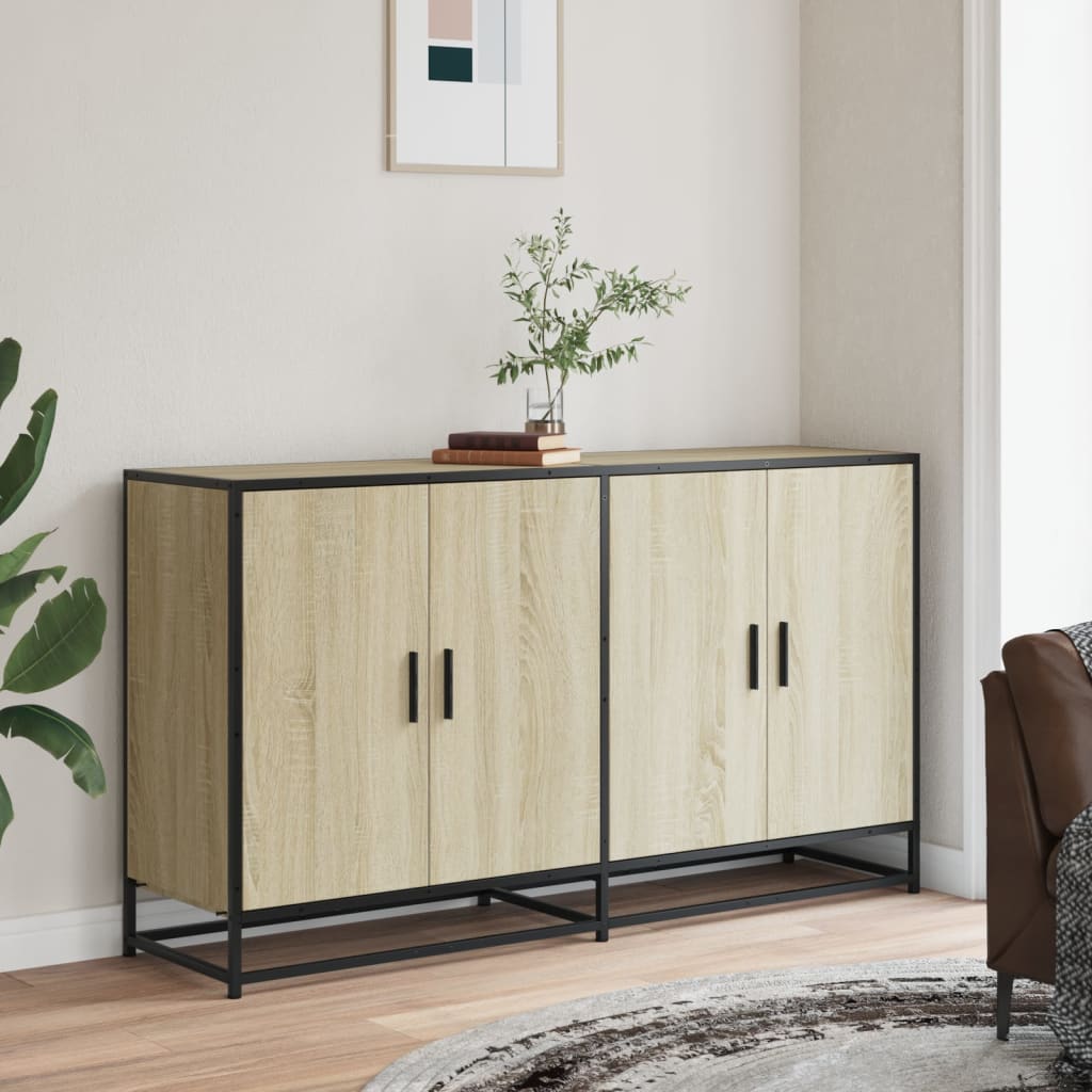 Sideboard Sonoma Oak 134x35x76 cm Engineered Wood