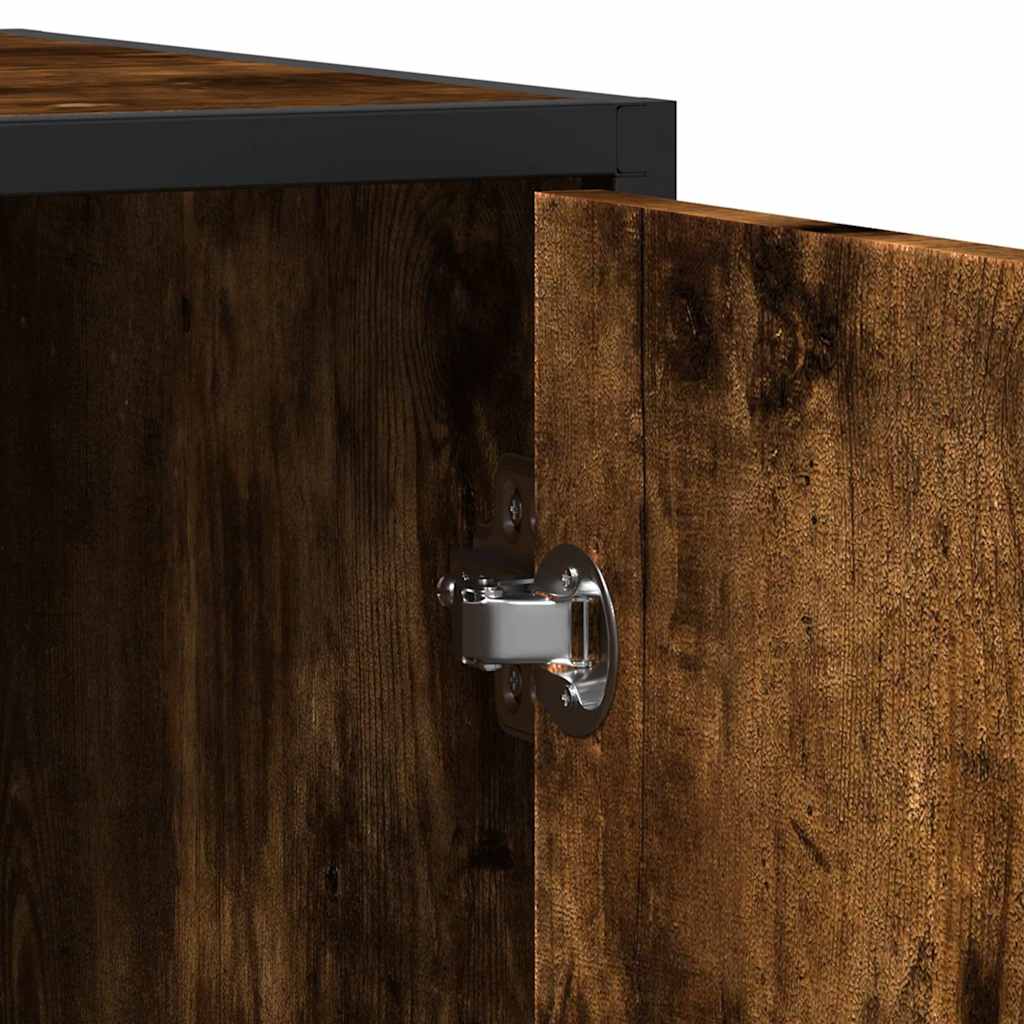 Sideboard Smoked Oak 134x35x76 cm Engineered Wood