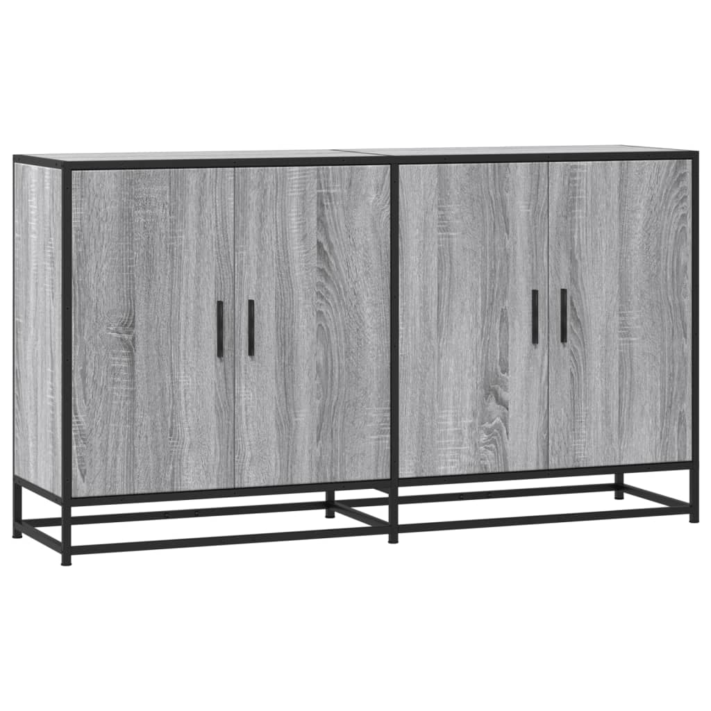 Sideboard Grey Sonoma 134x35x76 cm Engineered Wood