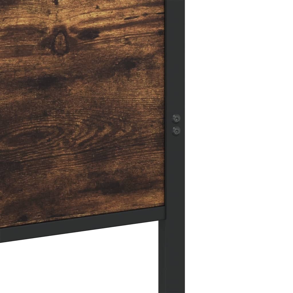 Metal Bed Frame without Mattress Smoked Oak 200x200 cm
