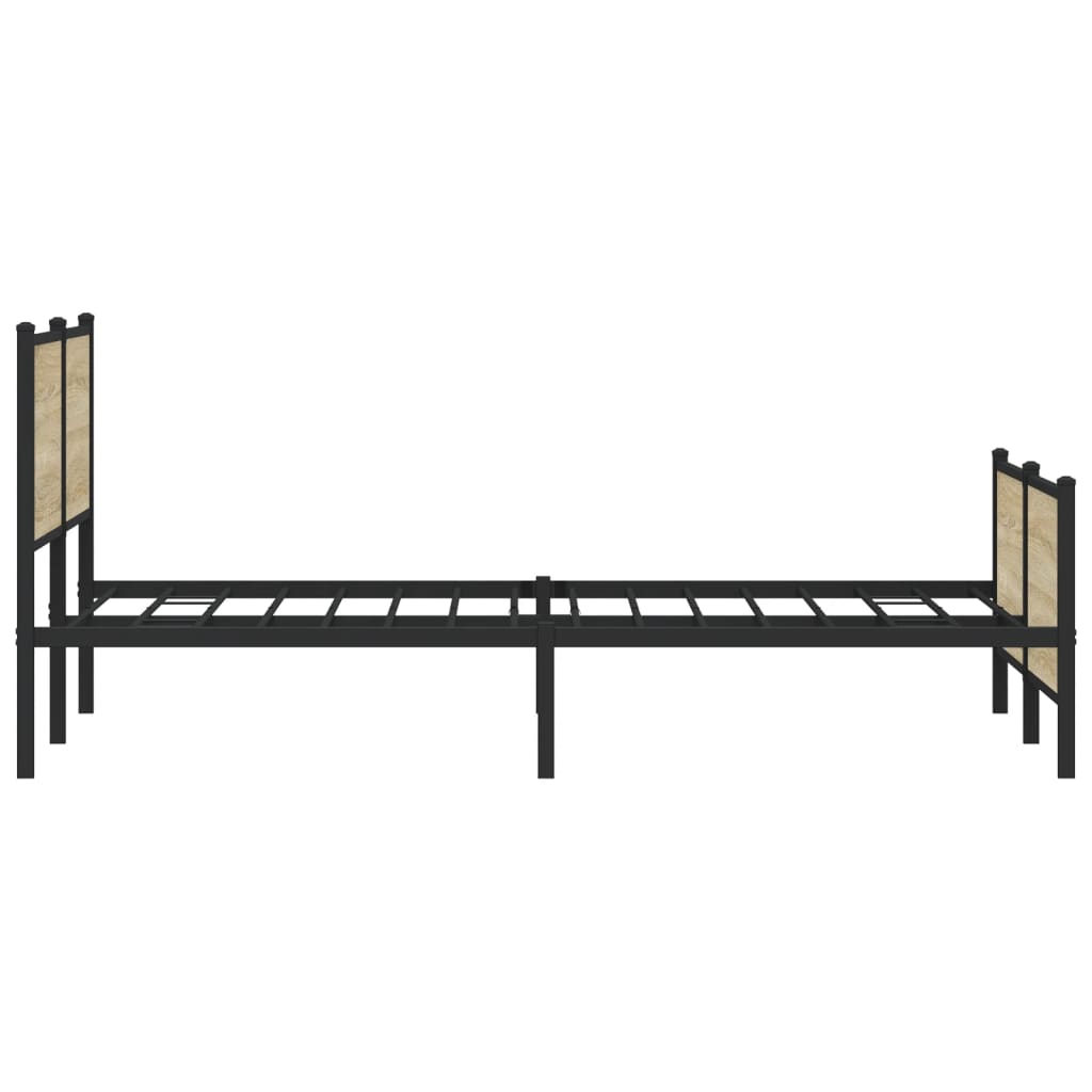 Metal Bed Frame without Mattress Sonoma Oak 180x200 cm Super King