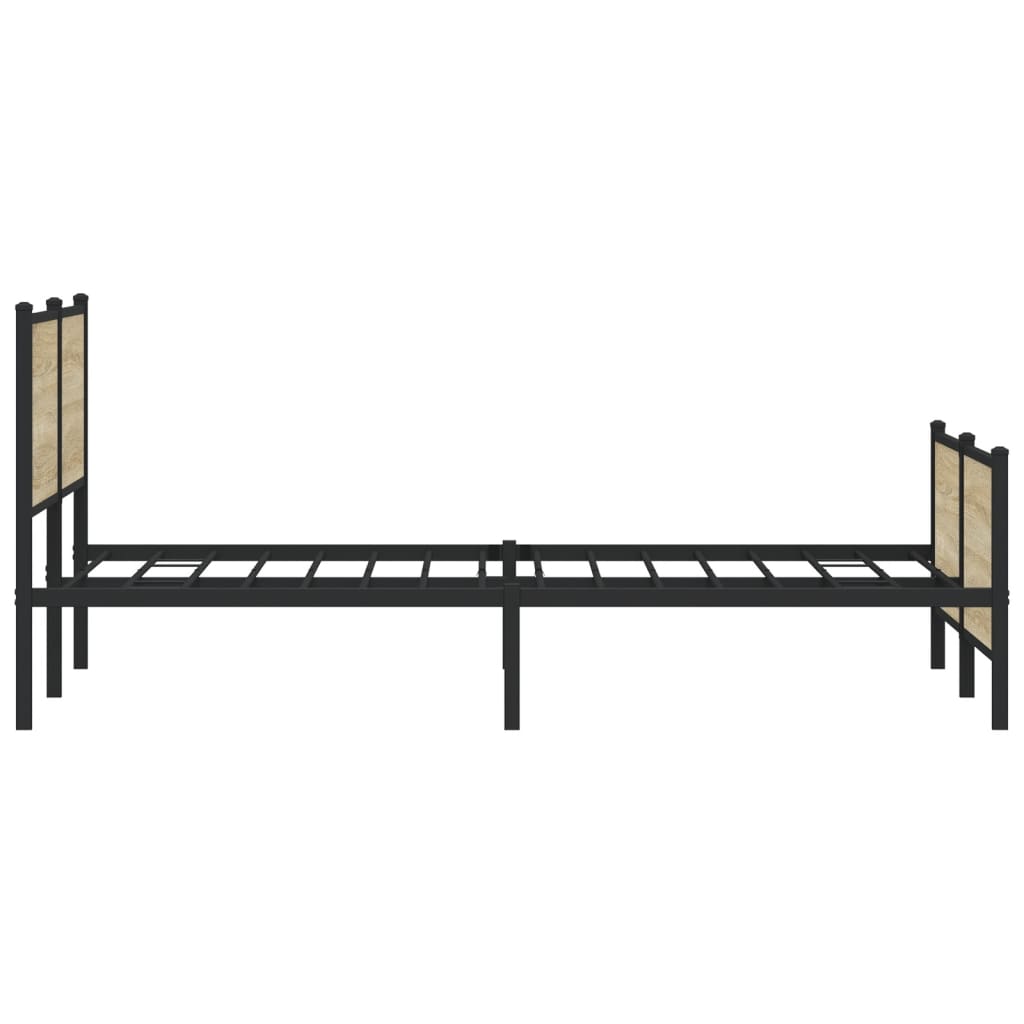 Metal Bed Frame without Mattress Sonoma Oak 183x213 cm