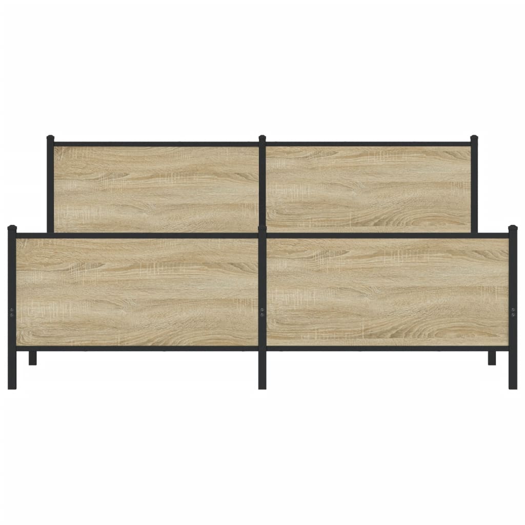 Metal Bed Frame without Mattress Sonoma Oak 200x200 cm