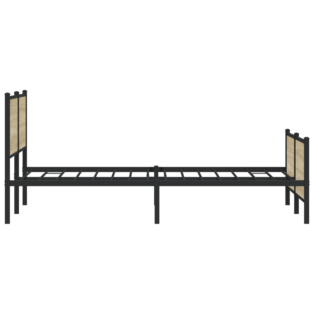 Metal Bed Frame without Mattress Sonoma Oak 200x200 cm