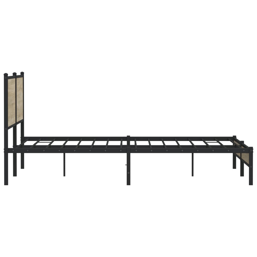 Metal Bed Frame without Mattress Sonoma Oak 180x200 cm Super King