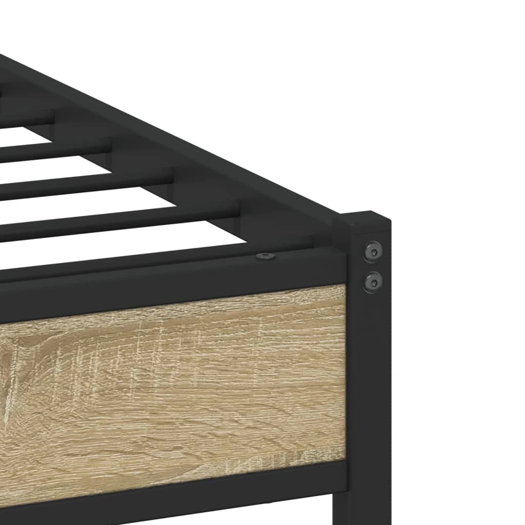 Metal Bed Frame without Mattress Sonoma Oak 183x213 cm