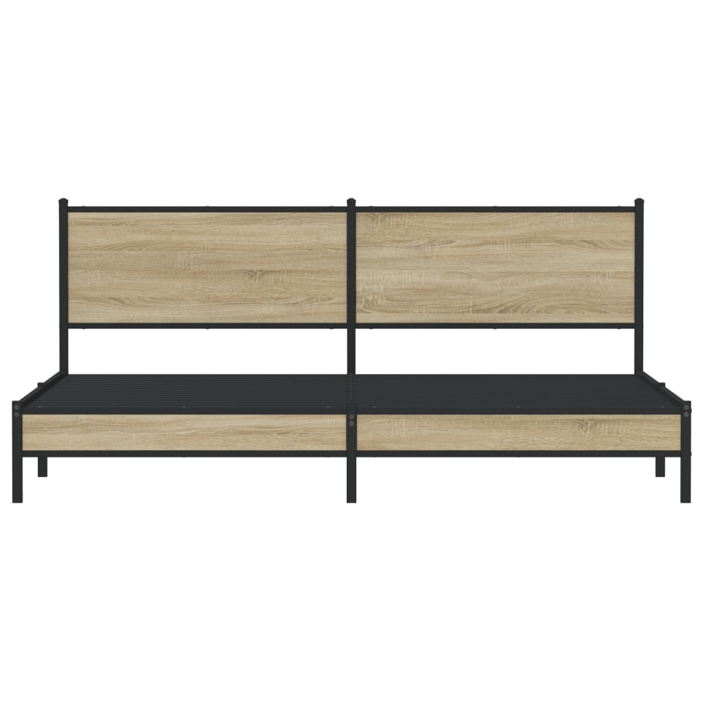 Metal Bed Frame without Mattress Sonoma Oak 200x200 cm