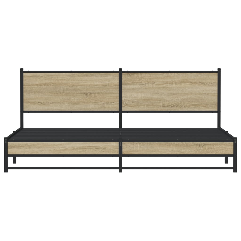 Metal Bed Frame without Mattress Sonoma Oak 200x200 cm