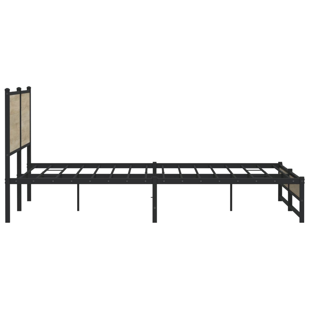 Metal Bed Frame without Mattress Sonoma Oak 200x200 cm