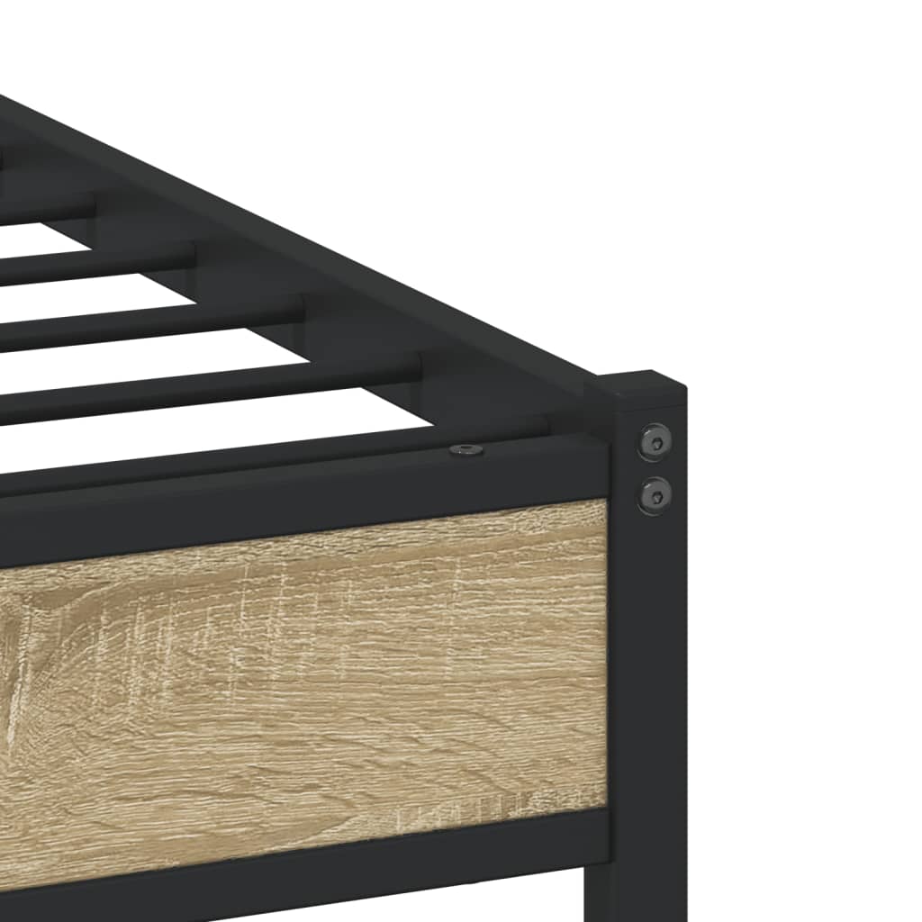 Metal Bed Frame without Mattress Sonoma Oak 200x200 cm