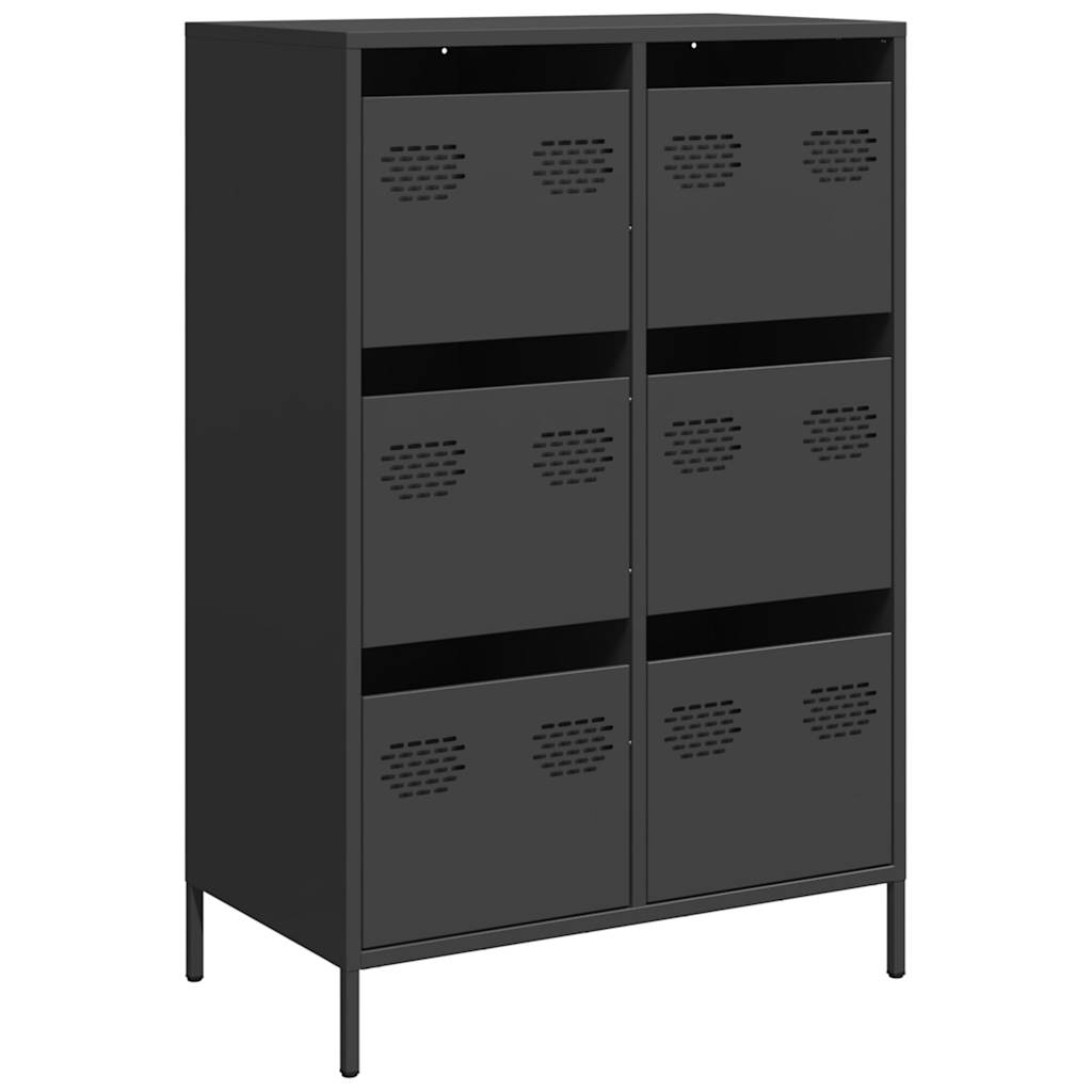 Highboard Black 68x39x101.5 cm Steel