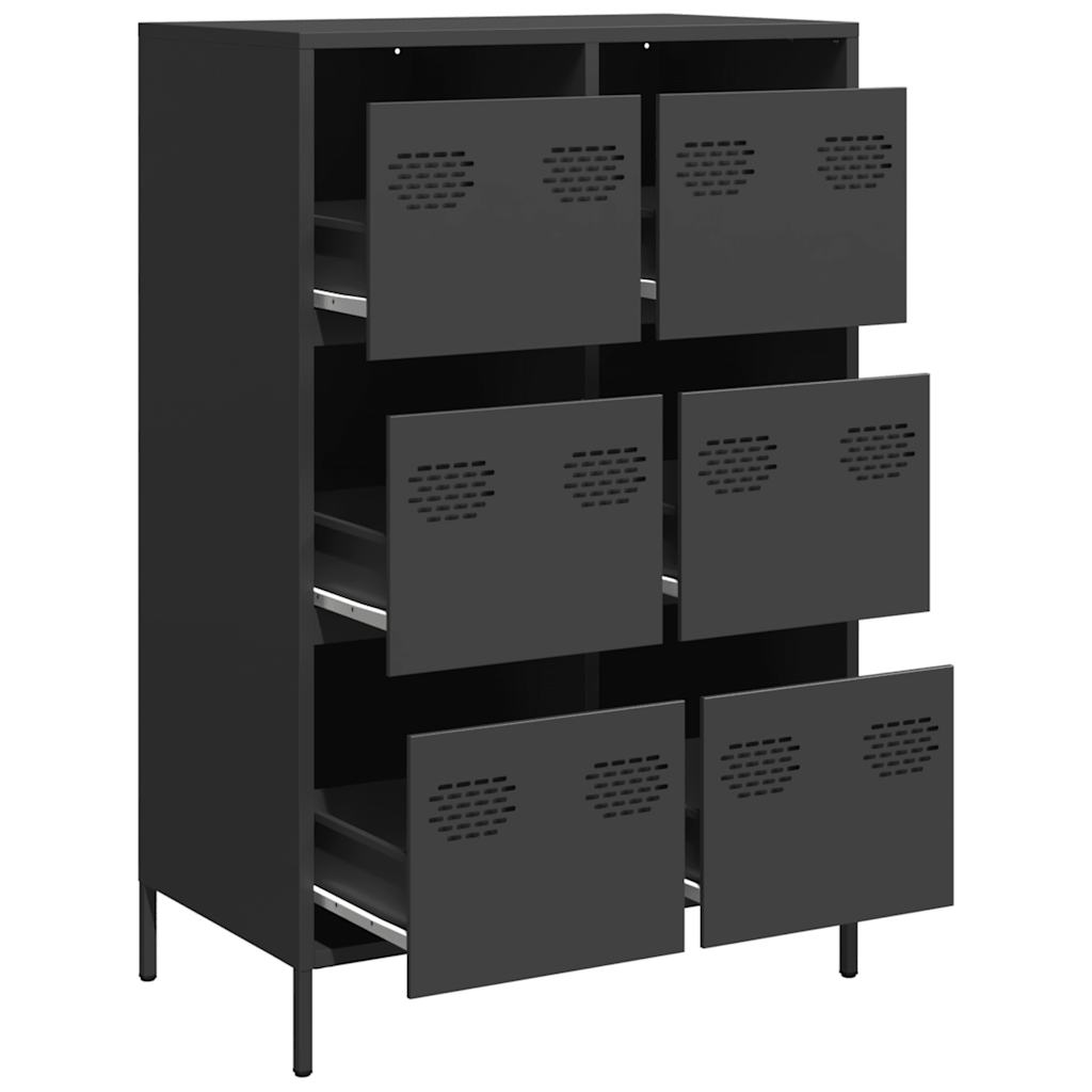 Highboard Black 68x39x101.5 cm Steel