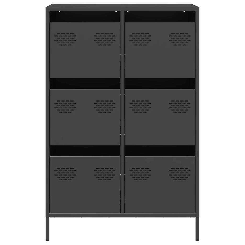Highboard Black 68x39x101.5 cm Steel